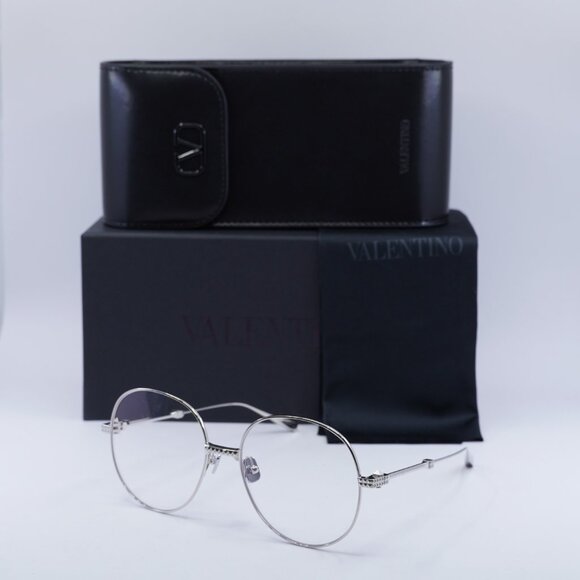 Valentino V-STUD-III VLX-136B Round Eyeglasses 56mm - Silver - Picture 7 of 10